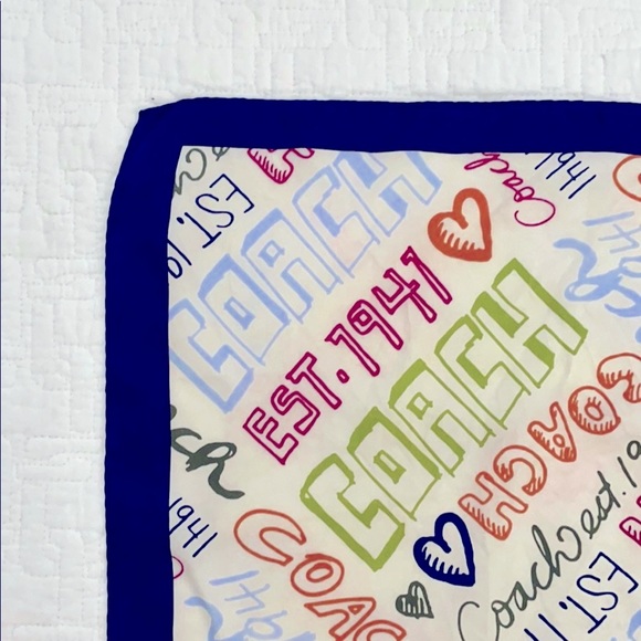 COACH 22” Sq. 100% Silk Scarf - Picture 2 of 6